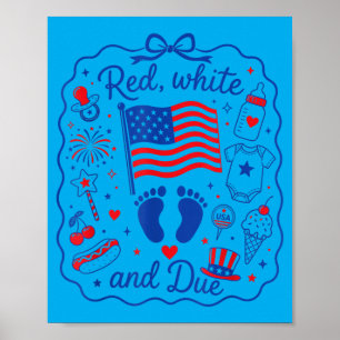Affiche Rouge Blanc Et Enceinte Révélation De Grossesse Du
