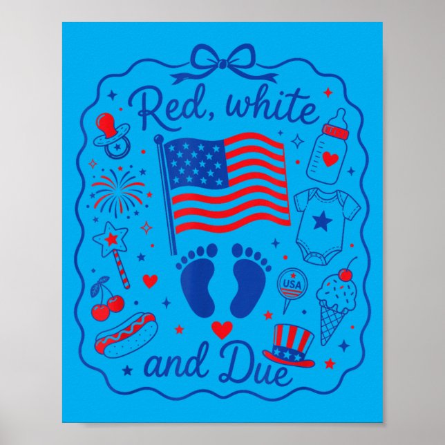 Affiche Rouge Blanc Et Enceinte Révélation De Grossesse Du (Devant)