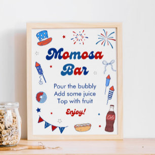 Affiche Rouge Blanc et Impayée Bar à Momosa pour Baby Show