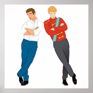 Affiche Rouge blanc et Royal bleu Livre Art