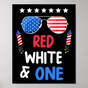 Affiche Rouge Blanc Et Un 1Er Anniversaire 4 juillet Indep