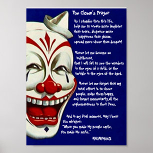 AFFICHE ROUGE, BLANCHE, et BLEUE de CLOWN avec la