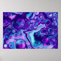 Rouge, Bleu, Bokeh Rose Marbre Fluid Art