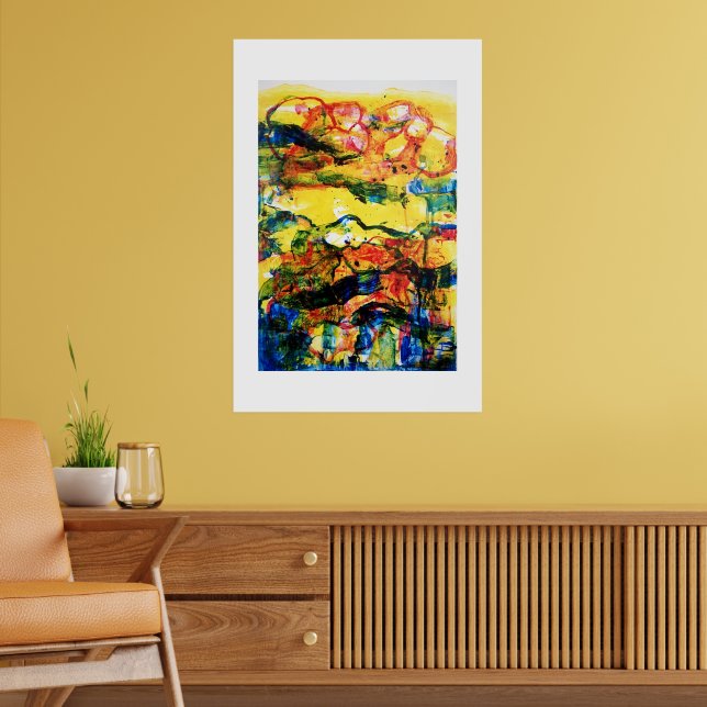 Affiche Rouge, bleu, jaune. (Salon 2)