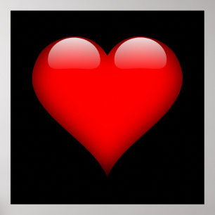 Affiche Rouge cœur tendance amour mariage