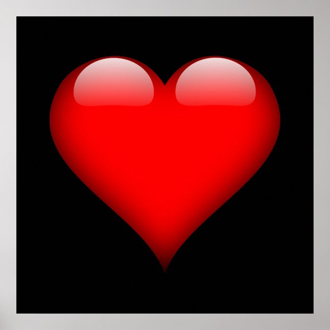 Affiche Rouge cœur tendance amour mariage (Devant)