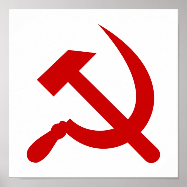 Affiche Rouge Communism hammer and Sickle (Devant)