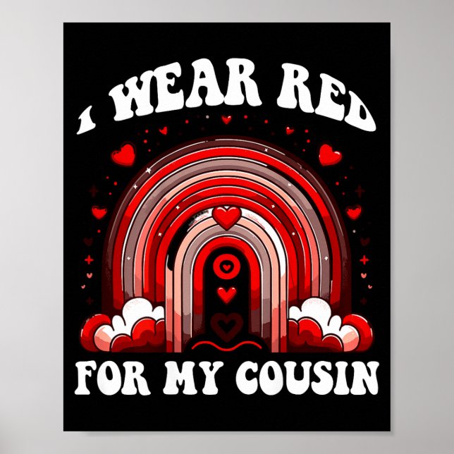 Affiche Rouge Cousin Rétro Sensibilisation à la maladie ca (Devant)