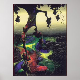 Affiche Rouge cramoisi et or - 1995; États-Unis Eyvind