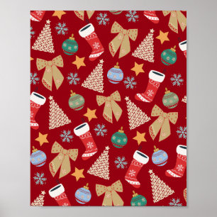 Affiche Rouge de Noël mignon