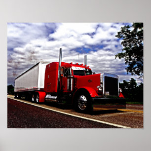 Affiche rouge de Sensenig Peterbilt 379