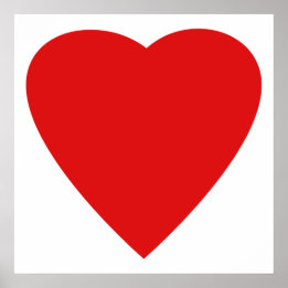 Affiche Rouge et Blanc Love Heart Design.