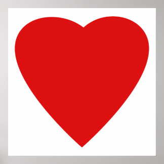 Affiche Rouge et Blanc Love Heart Design.