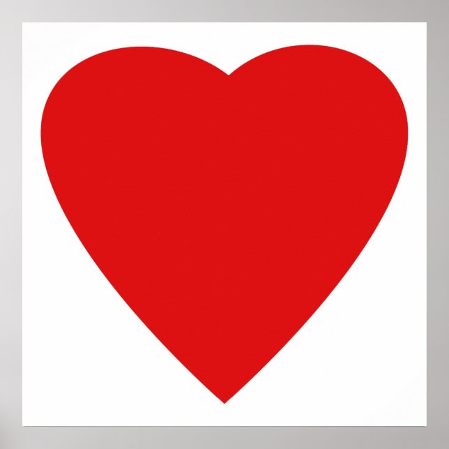 Affiche Rouge et Blanc Love Heart Design. (Devant)