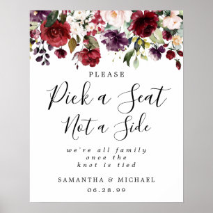 Affiche Rouge Floral Choisir Un Siège Pas Un Panneau Maria