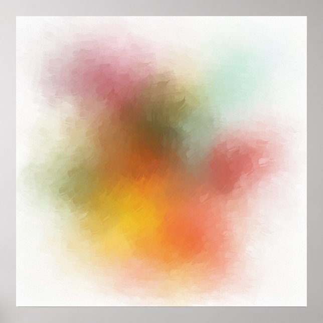 Affiche Rouge Jaune Bleu Vert Violet Rose tendance Moderne (Devant)