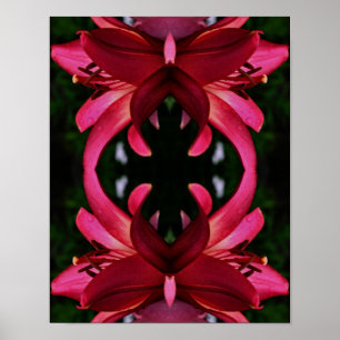 Affiche Rouge Lily Flower Art Abstrait