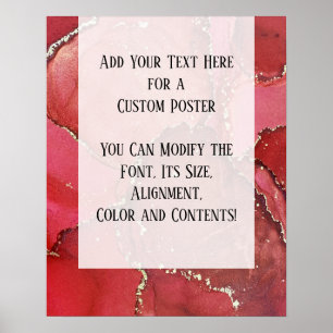 Affiche Rouge & Or Abstrait Encre d'alcool do-it-yourself