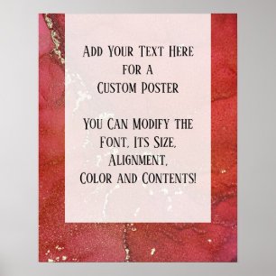 Affiche Rouge & Or Abstrait Encre d'alcool do-it-yourself