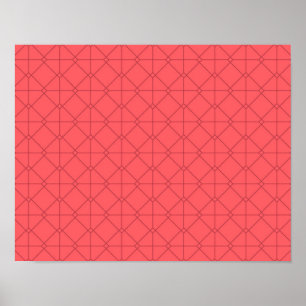 Affiche Rouge pastel, cool, tendance, illustration décorat
