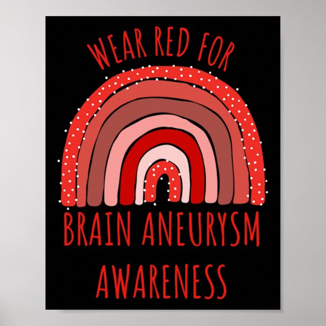 Affiche Rouge pour le cerveau Aneurysme sensibilisation An (Devant)