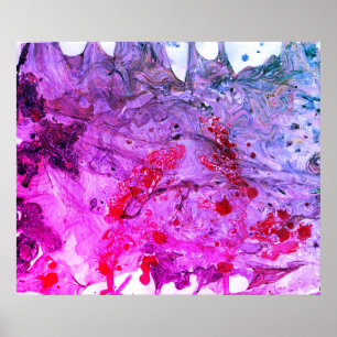 Affiche Rouge rose bleu violet Art moderne Abstrait tendan