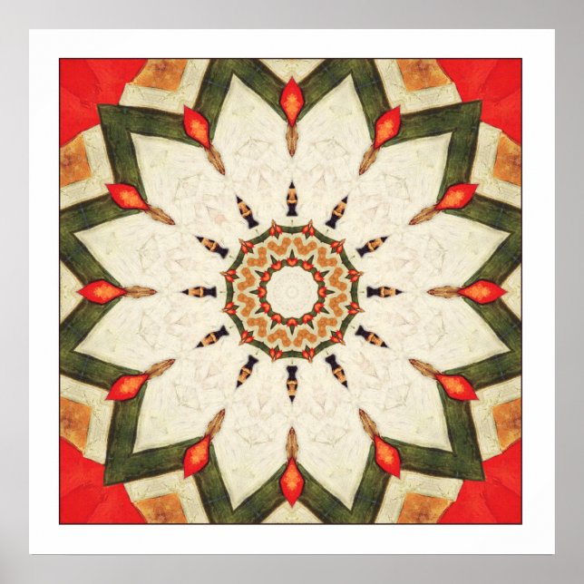 Affiche Rouge turc Mandala (Devant)