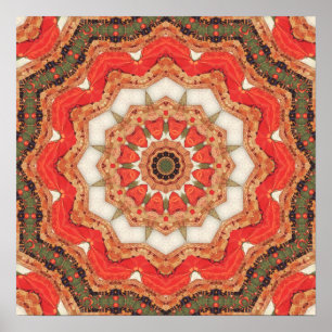 Affiche Rouge turc Mandala Four