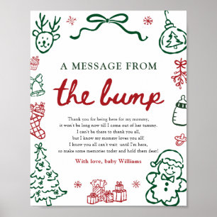 Affiche Rouge Vert Hiver Un Message Du Signe De Grossesse