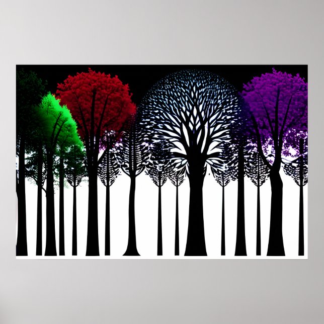 Affiche Rouge vert pourpre éclaboussure en Forêt Noire et  (Devant)