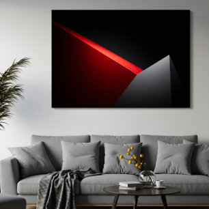 Affiche Rouge vif et gris abstrait minimaliste