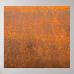 Affiche Rouille noire, texture métallique gros plan.