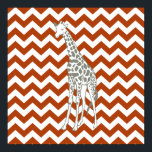 Affiche Rouille Red Safari Chevron avec Pop Art Giraffe<br><div class="desc">Mod Chevron motif dans la palette de couleurs Safari Moods d'Emporio Moffa, avec la girafe pop art sur un côté.</div>