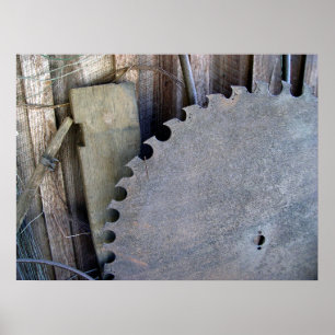 Affiche rouille rouille scie à lame de fond scie abstraite