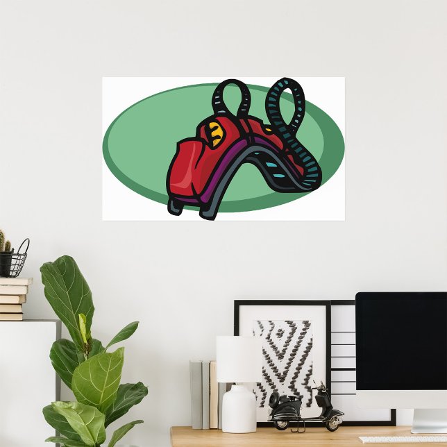 Affiche Rouleau couleur rouge Dessous de verre à tour (Créateur téléchargé)