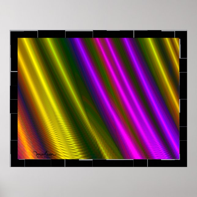 Affiche Rouleaux métalliques brillants mobiles (Devant)