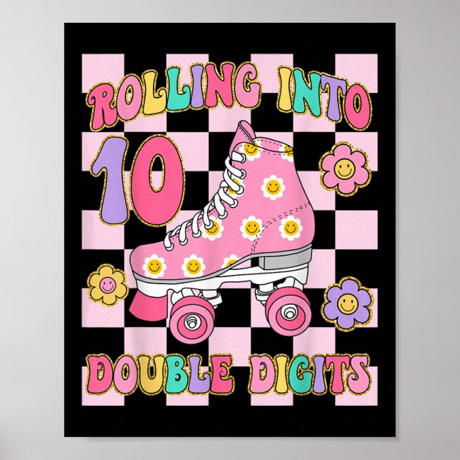 Affiche Roulement en 10 doubles chiffres 10e Roller annive (Devant)
