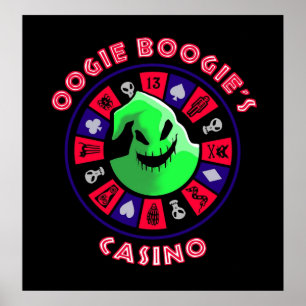 Affiche Roulette Oogie Boogies Casino Roulette en Lit Noir