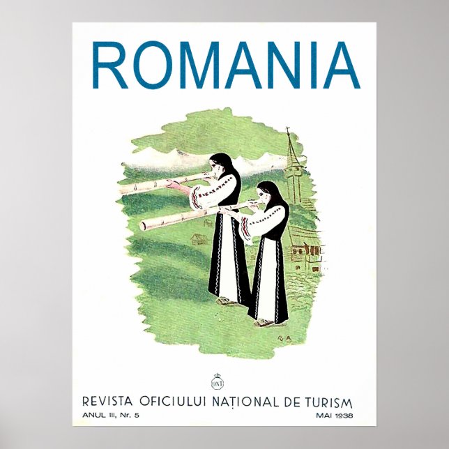 Affiche Roumanie, femmes avec des instruments de musique t (Devant)