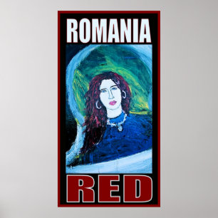 AFFICHE ROUMANIE ROUGE
