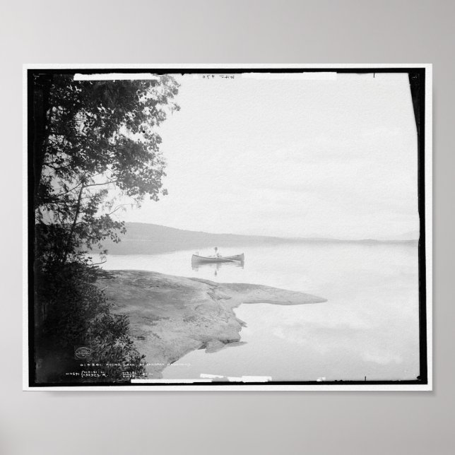 Affiche Round Lake, Adirondacks, New York, Canoë (Devant)