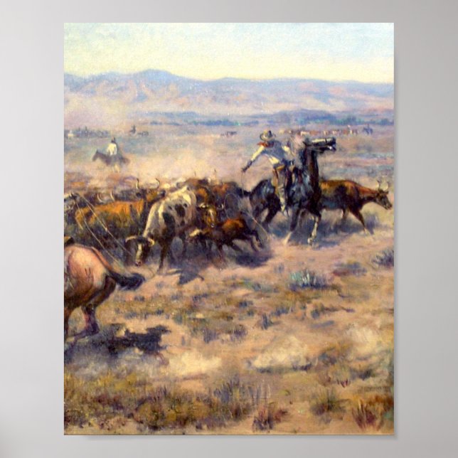 Affiche Roundup 1913 - Charles Marion Russell (Devant)