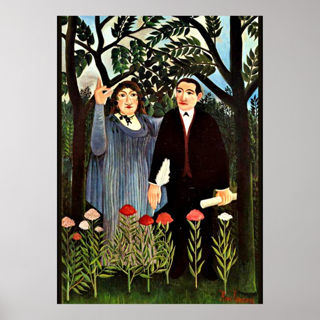 Affiche Rousseau - La Muse qui inspire le poète (Devant)