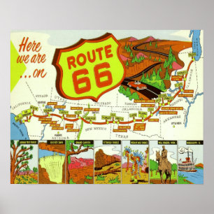Affiche Route 66 1940