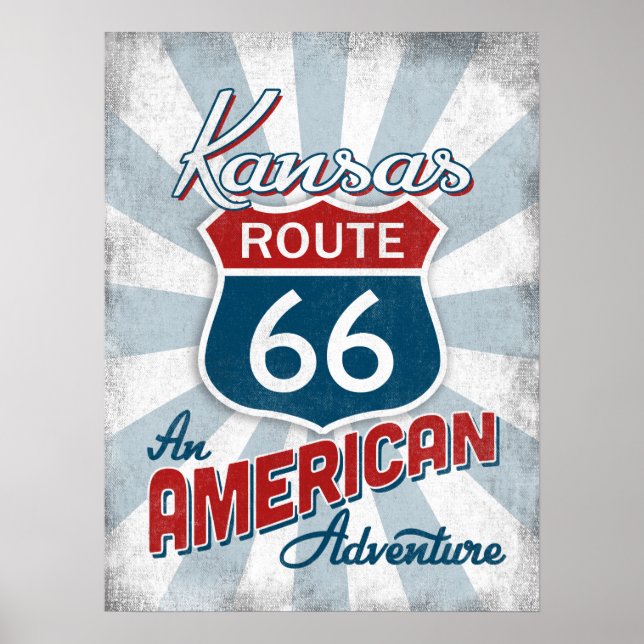 Affiche Route 66 Amérique Vintage (Devant)