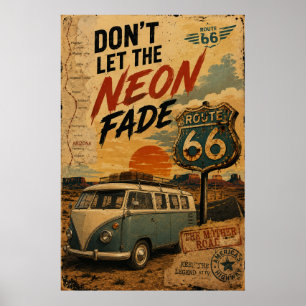 Affiche Route 66 Arizona Camping-car néon bord de route vi