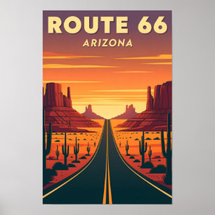 Affiche Route 66 Arizona Mother Road Voyage Vintage