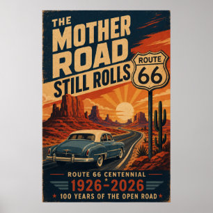 Affiche route 66 Art Centenaire Mother Road