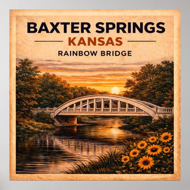 Affiche Route 66 Baxter Springs Rainbow Bridge (Devant)