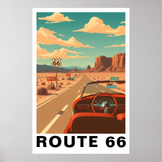 Affiche Route 66 Classic Road Trip Travel Art